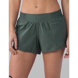 Lululemon Hotty Hot Shorts Olive Green Size 4 Tall 4" Inseam